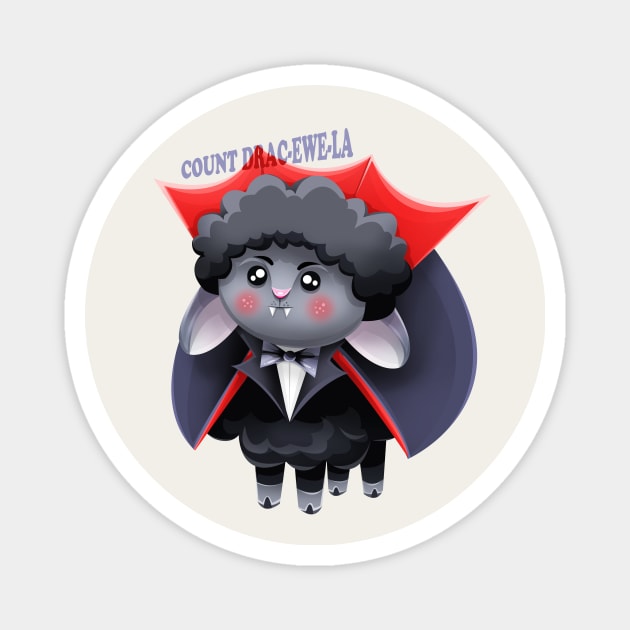 Count Drac-ewe-la Magnet by Art by Angele G